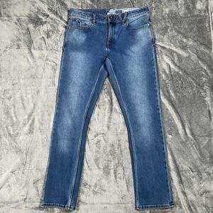 Volcom Solver Jeans Mens 33x30 Modern Straight Denim Blue Cotton Stretch Skate